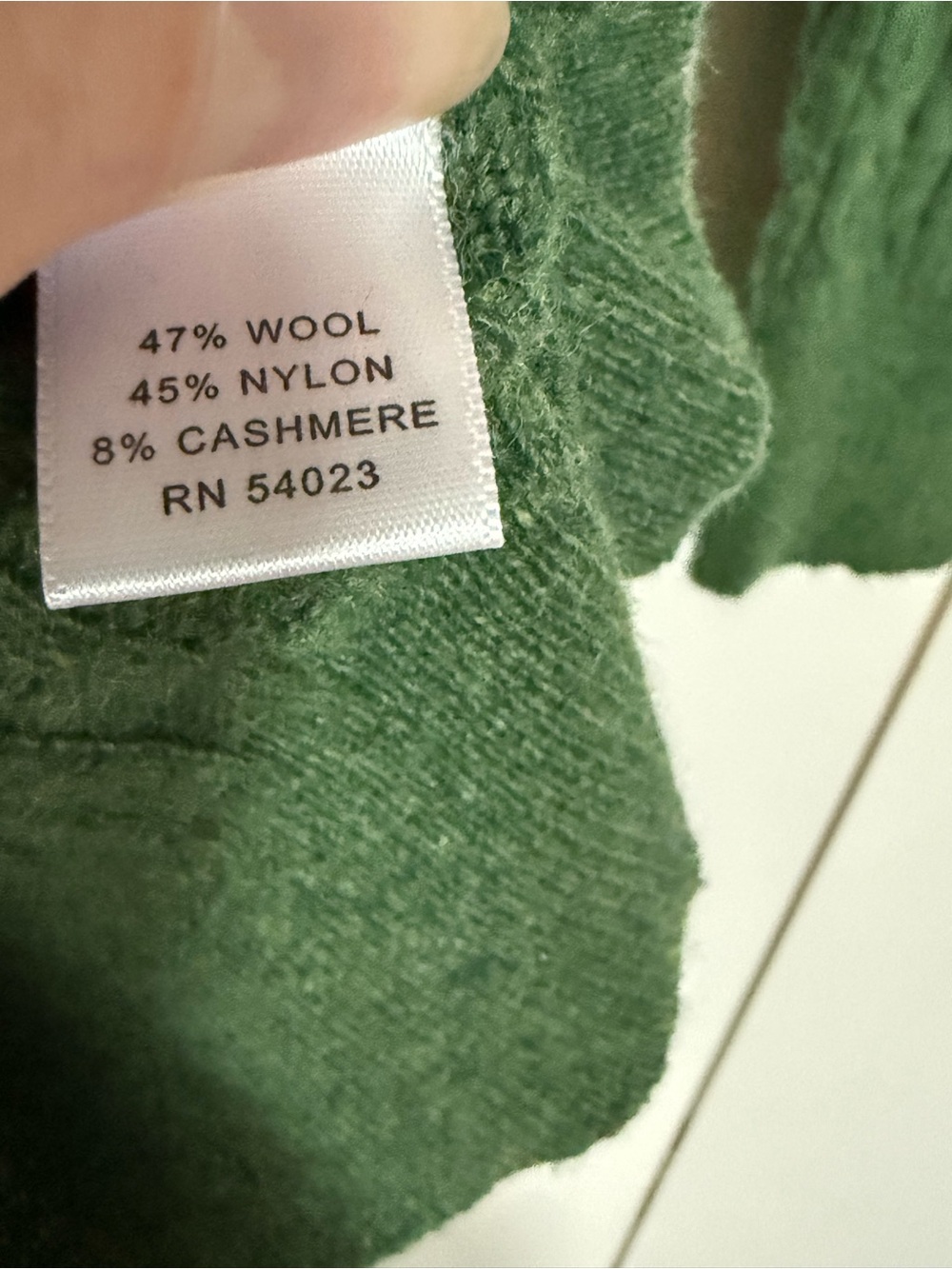 Banana Republic Italian Yarn Wool Cashmere Cable Knit Sweater Green Medium - Picture 8 of 8